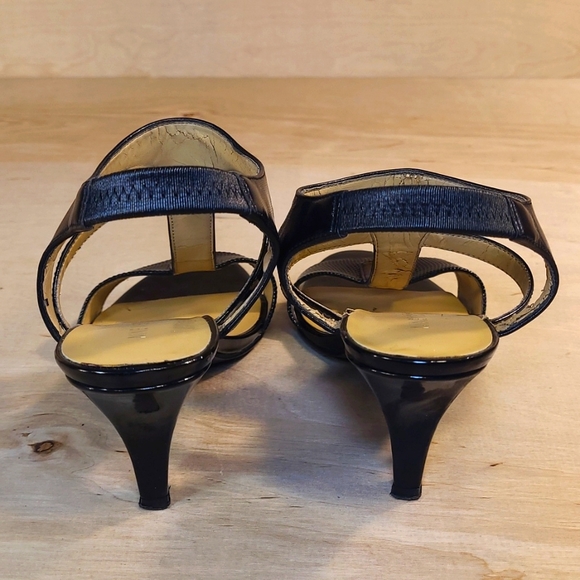 Nine West Black Leather Women's 3 Inch Heels - Picture 6 of 8